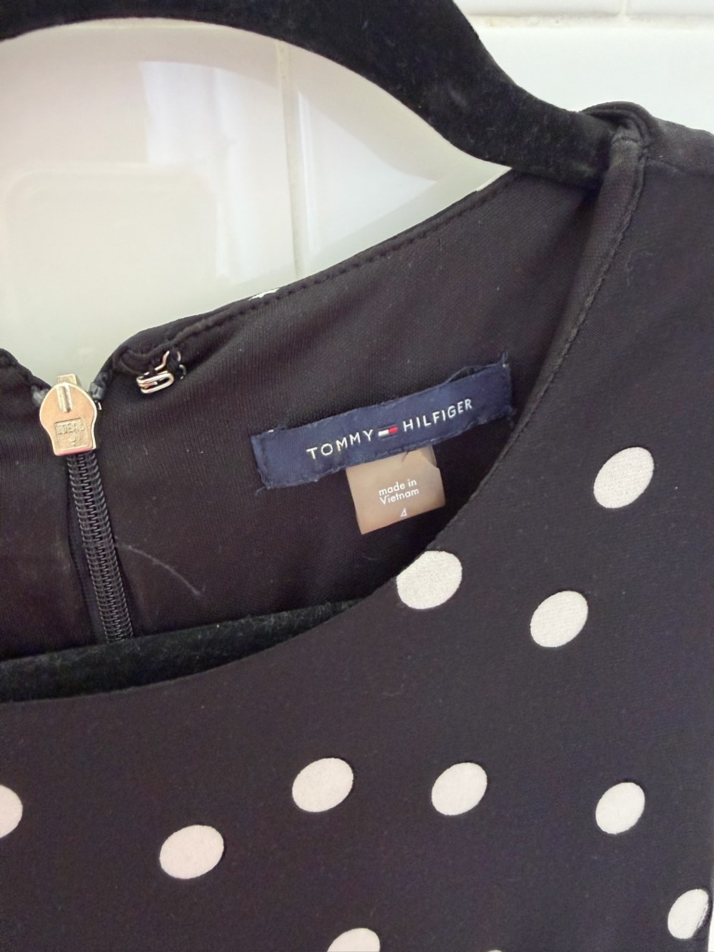 Tommy Hilfiger jumpsuit Dress with White Polka Dots - Picture 3 of 4